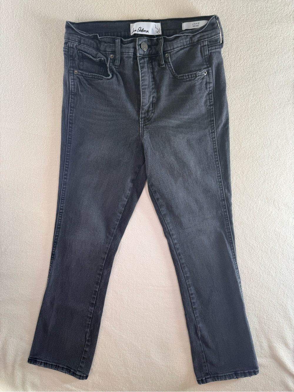 Sam Edelman Linnie Kick Flare Jeans – black Washed Denim – Size 26